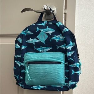 Cat & Jack Blue Shark Pattern Backpack